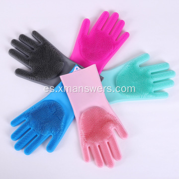 Guantes de mano domésticos de silicona para lavavajillas de manga larga